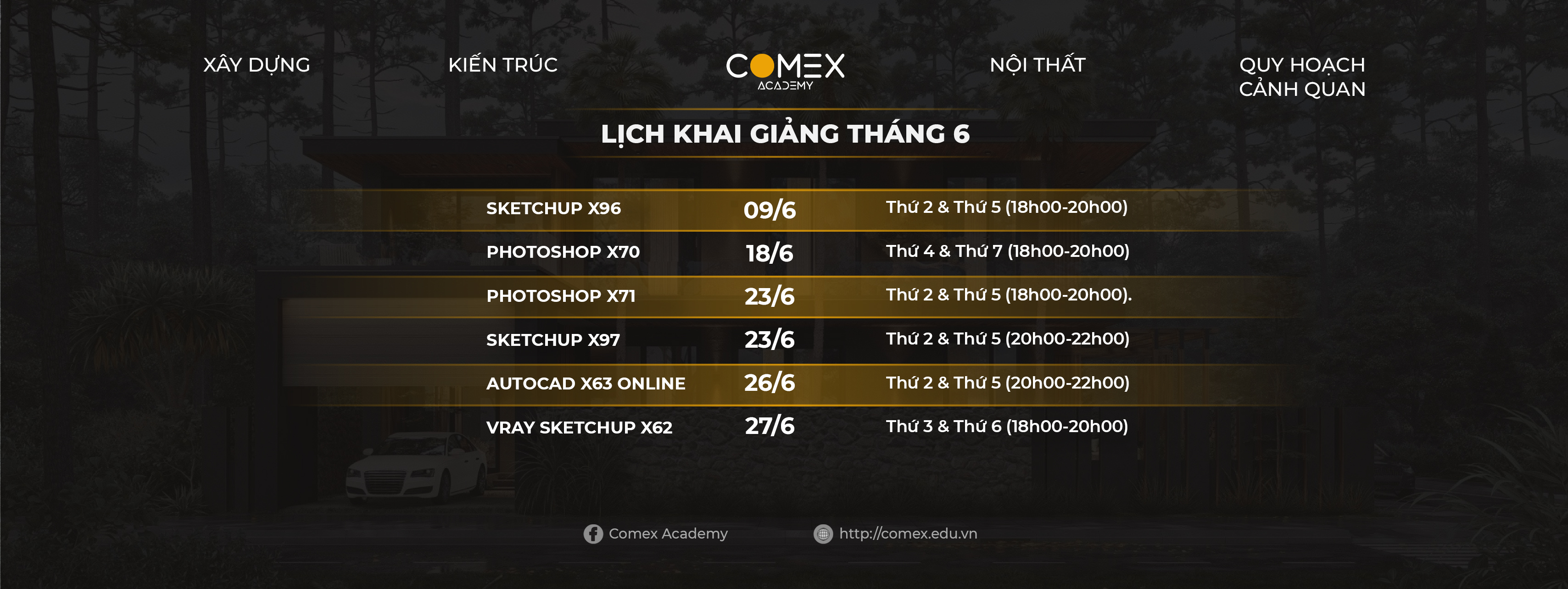 LỊCH HỌC THÁNG 6