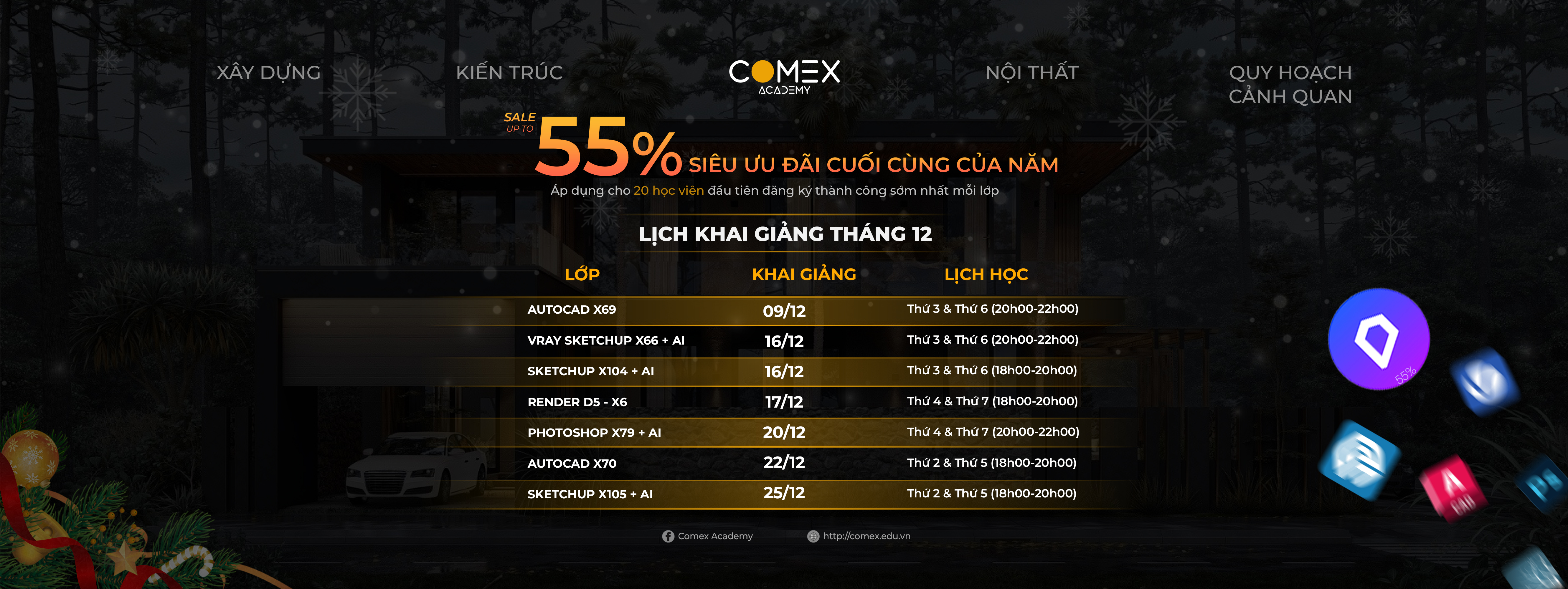 LỊCH HỌC THÁNG 12