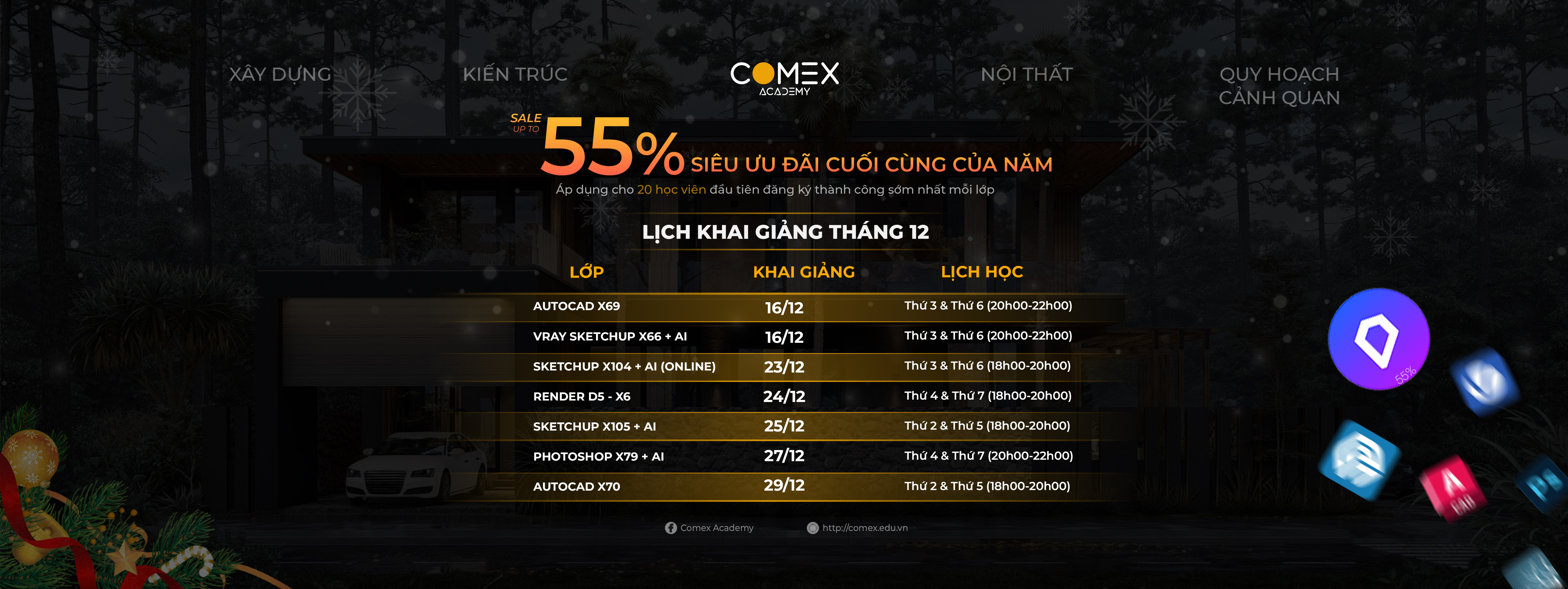 LỊCH HỌC THÁNG 12