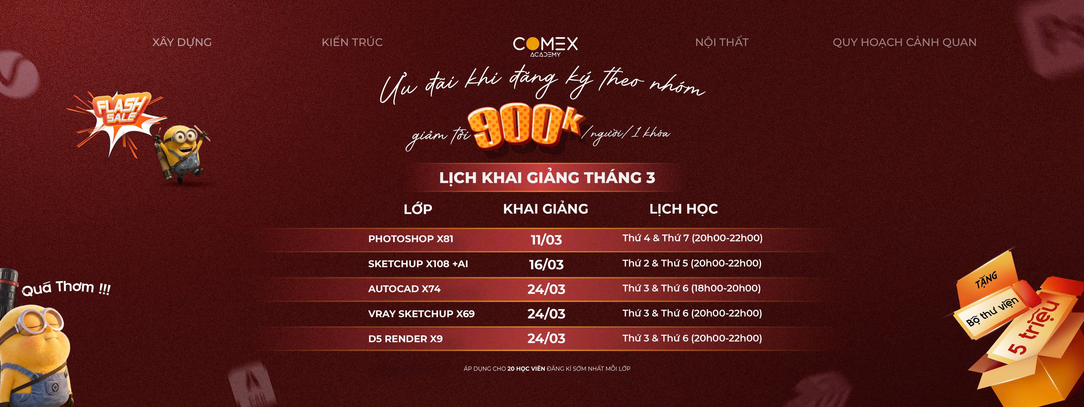 LỊCH HỌC THÁNG 3