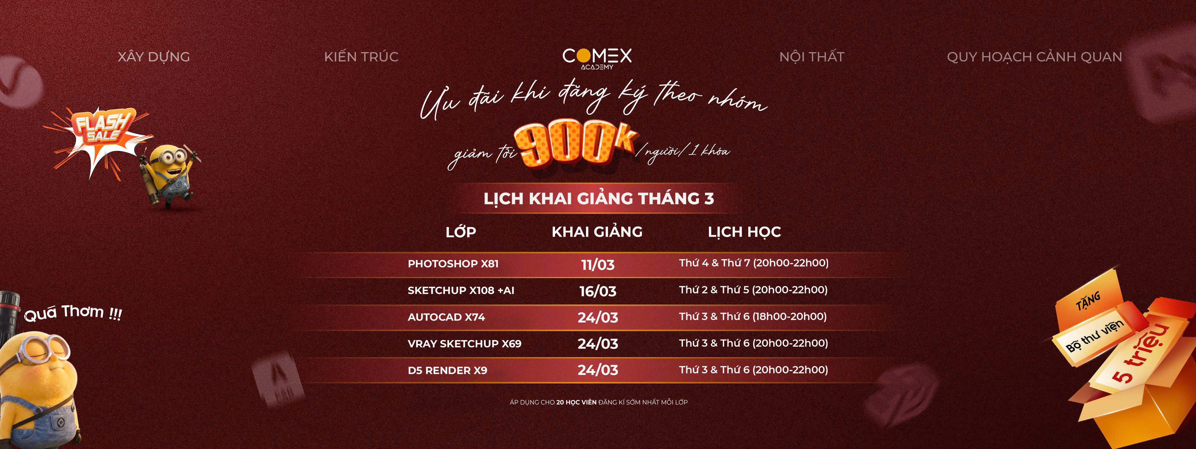 LỊCH HỌC THÁNG 3