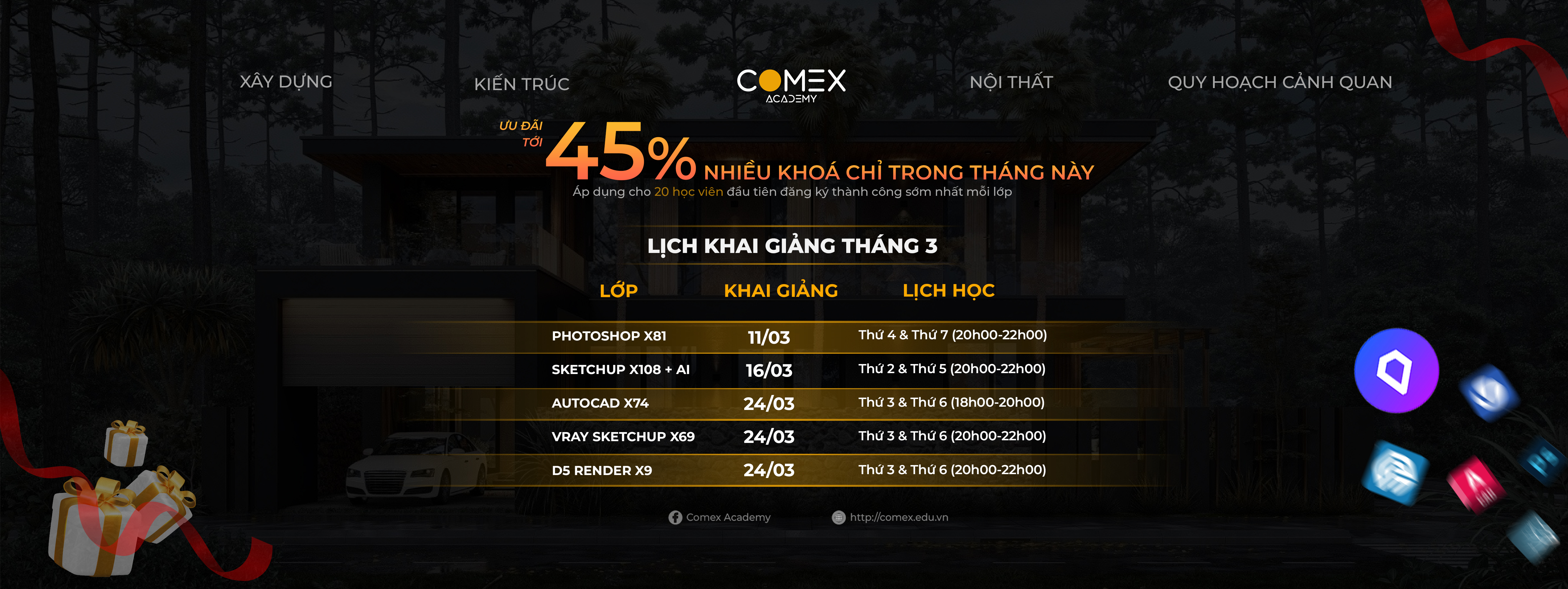 LỊCH HỌC THÁNG 3