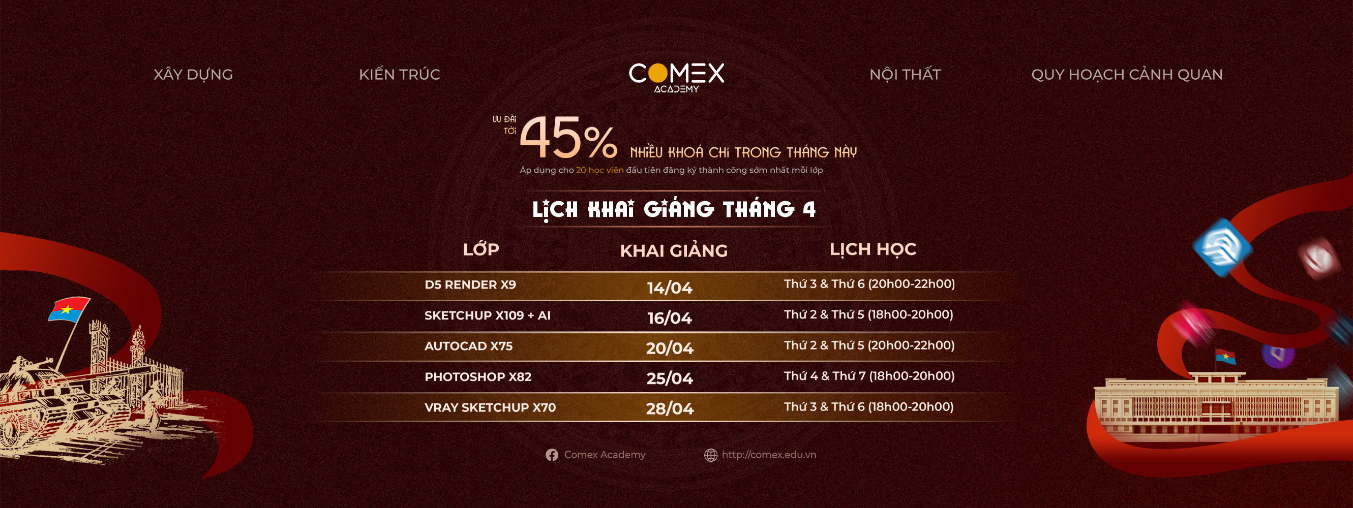 LỊCH HỌC THÁNG 4