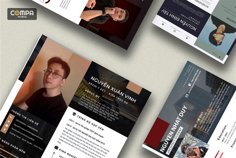 Một số sản phẩm CV tiêu biểu của khóa Photoshop X24 tại Compa Academy