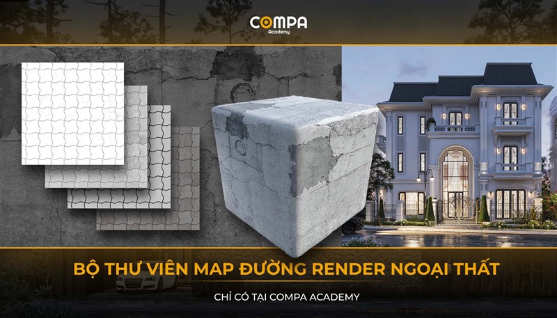 COMPA ACADEMY SHARE TẶNG MAP THƯ VIỆN ĐƯỜNG RENDER VRAY SKETCHUP NGOẠI THẤT