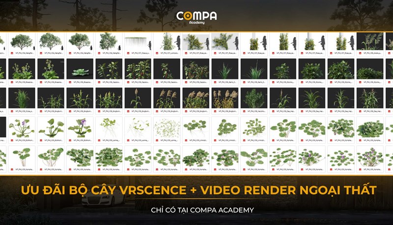 COMPA ACADEMY ƯU ĐÃI BỘ HƠN 900 CÂY RENDER NGOẠI THẤT + BỘ VIDEO V-RAY RENDER NGOẠI THẤT CỰC CHẤT 