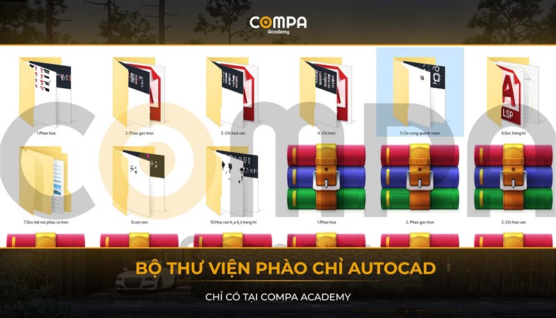 COMPA ACADEMY SHARE TẶNG BỘ THƯ VIỆN PHÀO CHỈ CHO AUTOCAD 