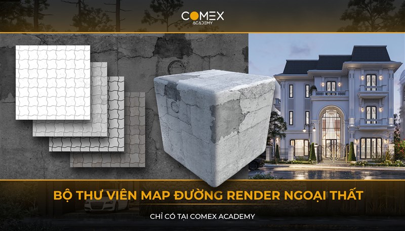 COMEX ACADEMY SHARE TẶNG MAP THƯ VIỆN ĐƯỜNG RENDER VRAY SKETCHUP NGOẠI THẤT