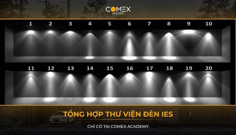 COMEX ACADEMY SHARE TẶNG THƯ VIỆN TỔNG HỢP ĐÈN IES CHO SKETCHUP