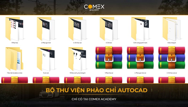 COMEX ACADEMY SHARE TẶNG BỘ THƯ VIỆN PHÀO CHỈ CHO AUTOCAD 