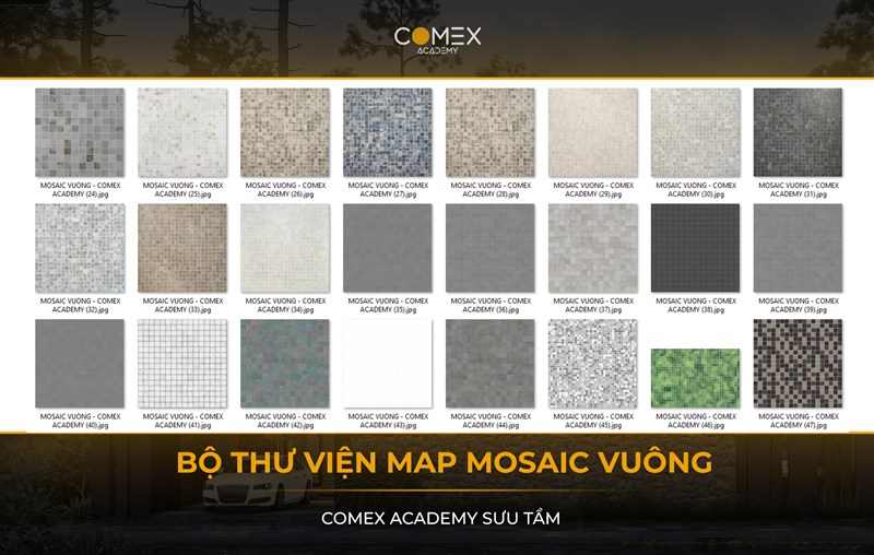 MAP ĐÁ MOSAIC VUÔNG SIÊU ĐẸP